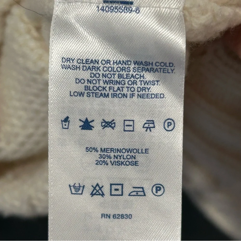 Lands End Womens Chunky Cable Knit Cowl Neck Sweater Plus size 1X Fisherman - Picture 5 of 7